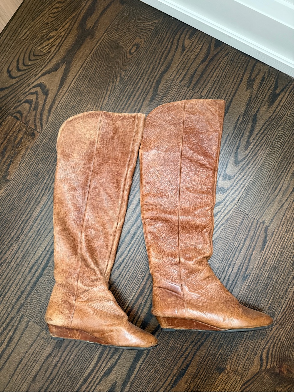 Steve Madden Knee-High Leather Riding Boots - Tan